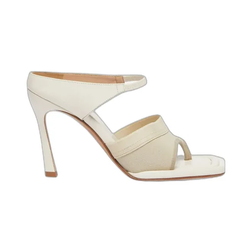 100Mm Thong-Strap Leather Mules
