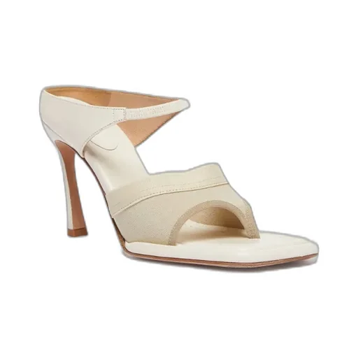 100Mm Thong-Strap Leather Mules