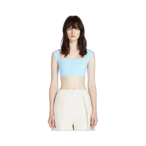 Square-Neck Cropped Vest Top