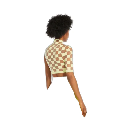 Check-Pattern Crop Top