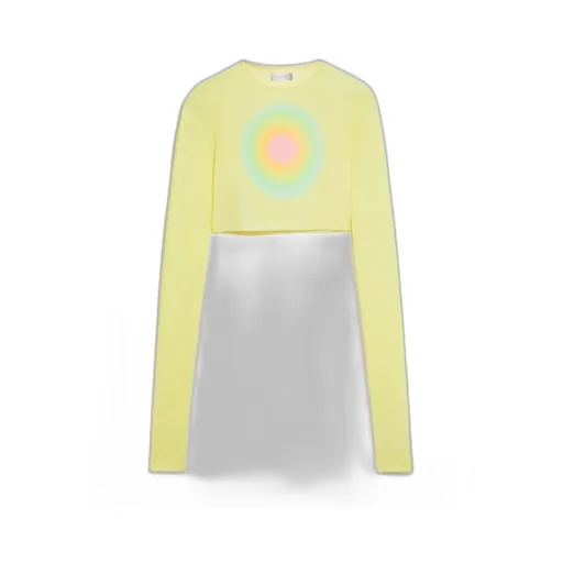 Rainbow-Motif Fitted T-Shirt
