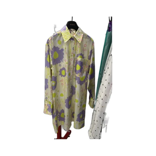 Floral-Print Belted Shirt Dress