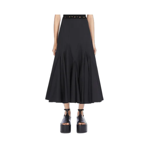 A-Line Cotton Midi Skirt