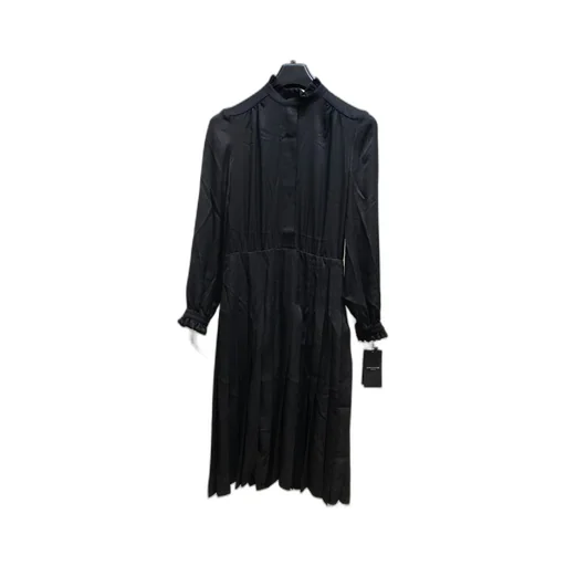 Pleated Long-Sleeved Dress