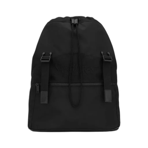 Logo Embroidered Buckle Fastening Backpack