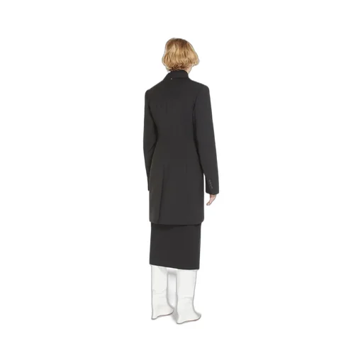 Long Stretch Wool Suit Coat