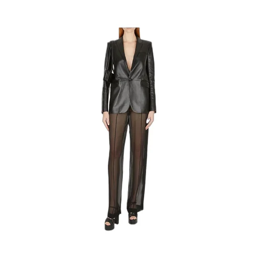 Silk Straight-Leg Trousers