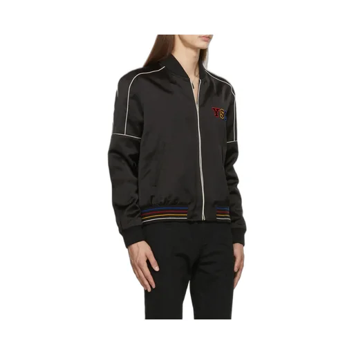 Embroidered Logo Zipped Bomber Jacket