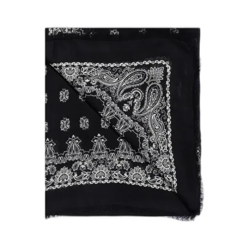 Logo Printed Frayed Edge Scarf