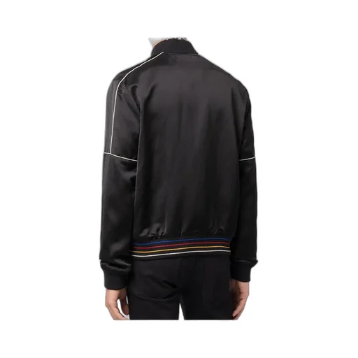 Embroidered Logo Zipped Bomber Jacket