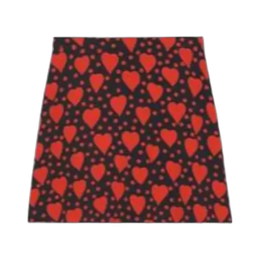 Heart-Print Mini Skirt