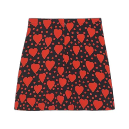 Heart-Print Mini Skirt