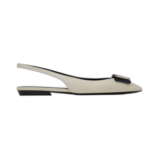 Logo Plaque Slingback Flats