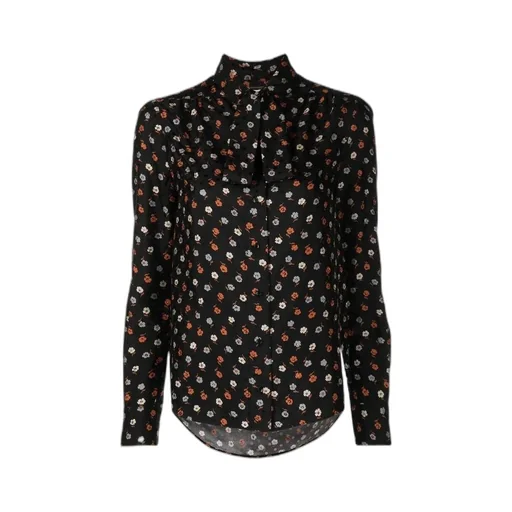 Floral-Print Long-Sleeve Blouse