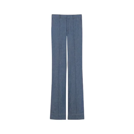 Straight-Leg Pants In Blue Denim