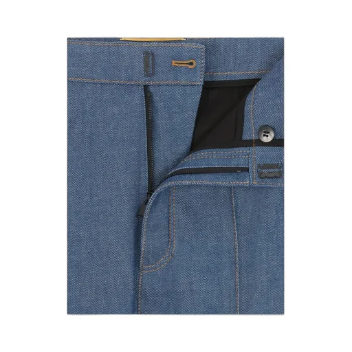 Straight-Leg Pants In Blue Denim
