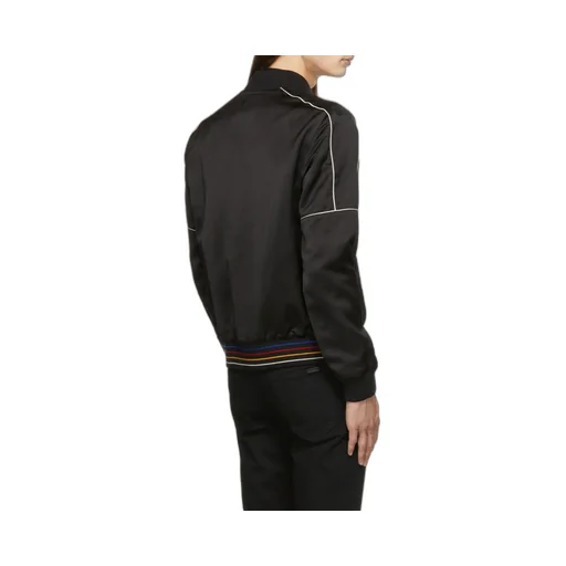 Embroidered Logo Zipped Bomber Jacket