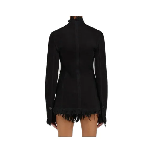 Cotton Blazer With Fringe Detail
