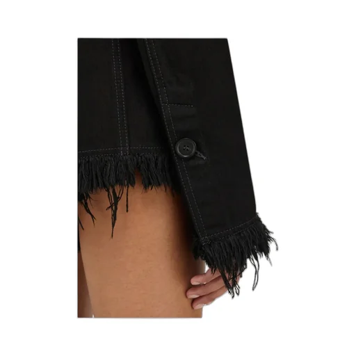 Cotton Blazer With Fringe Detail