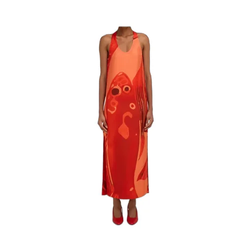 Fish Print Silk Dress