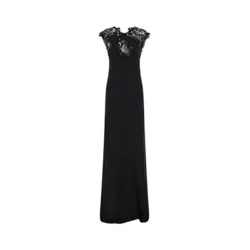 Silk Dress With Lace Detail