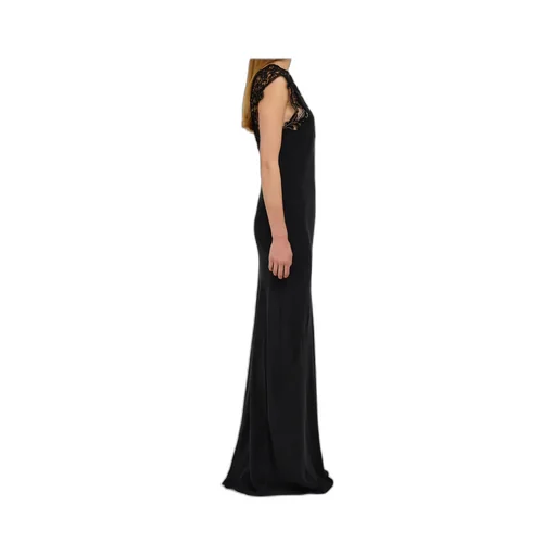 Silk Dress With Lace Detail
