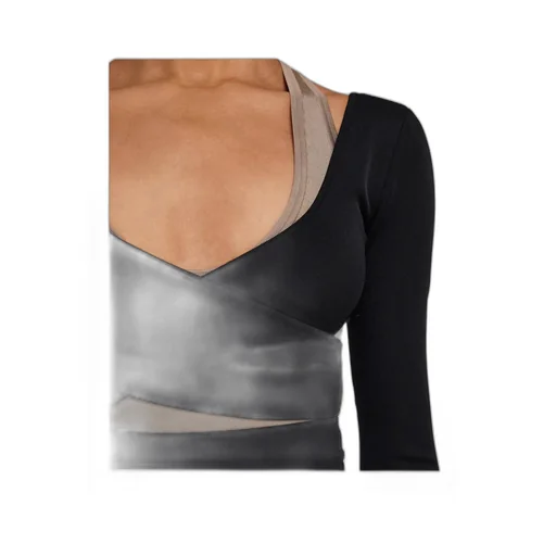 Wrap Front Long Sleeve Top