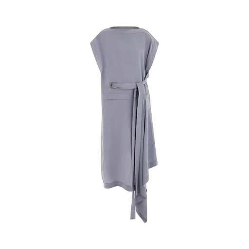 Draped Dress With Gancio Eyelet Detail
