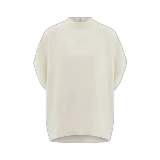 Crew Neck T-Shirt With Turned Up Sleeve