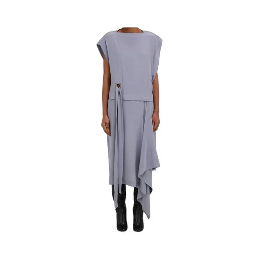 Draped Dress With Gancio Eyelet Detail