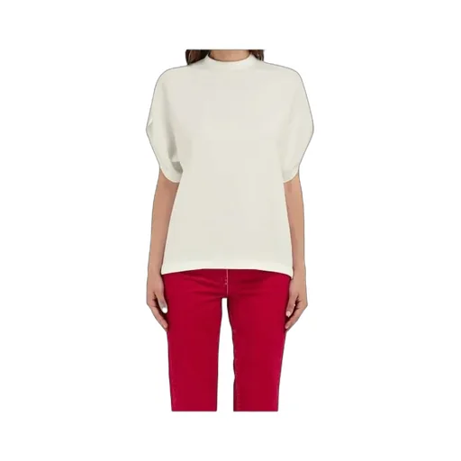 Crew Neck T-Shirt With Turned Up Sleeve