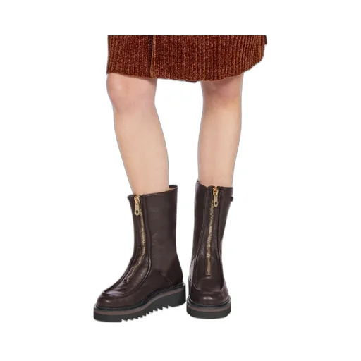 Gancini Plaque Ankle Boots
