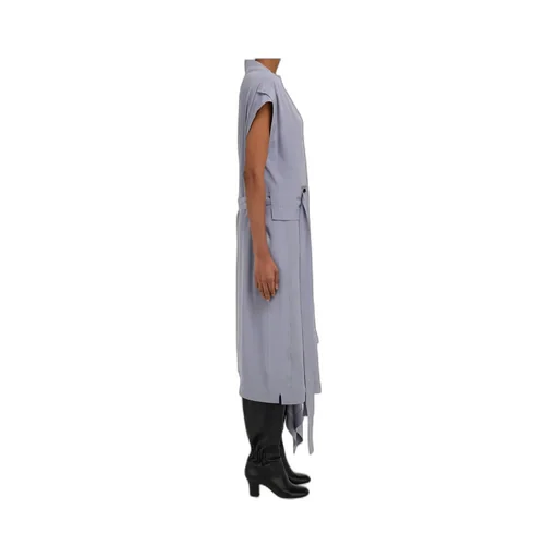 Draped Dress With Gancio Eyelet Detail