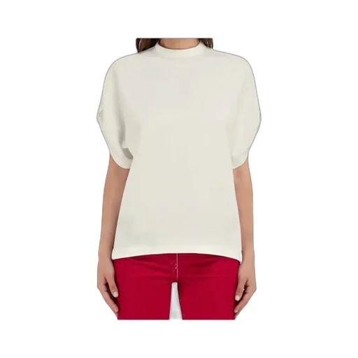 Crew Neck T-Shirt With Turned Up Sleeve
