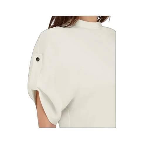 Crew Neck T-Shirt With Turned Up Sleeve
