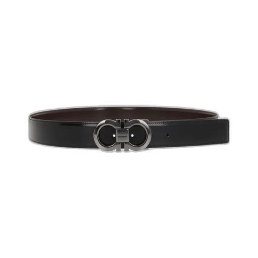 Gancini Smooth Leather Reversible Belt
