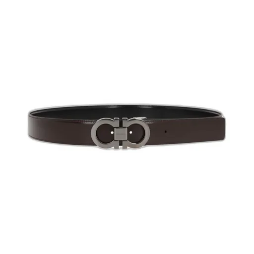 Gancini Smooth Leather Reversible Belt