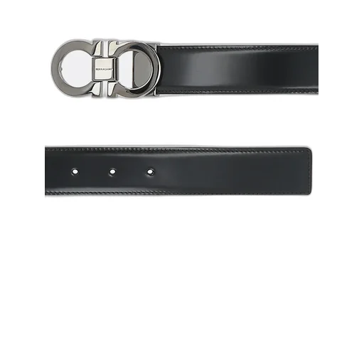 Gancini Smooth Leather Reversible Belt