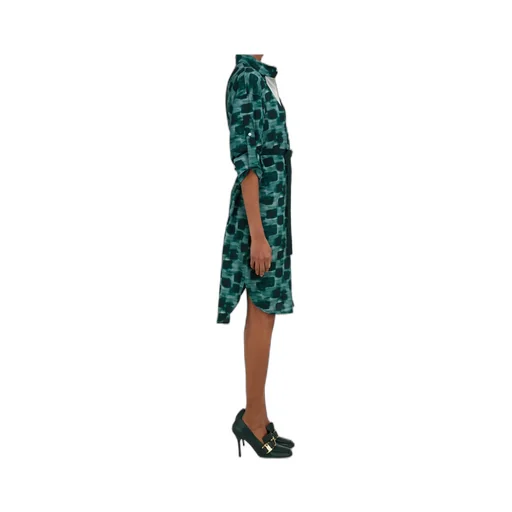 Shirt Dress With Contrasting Prints