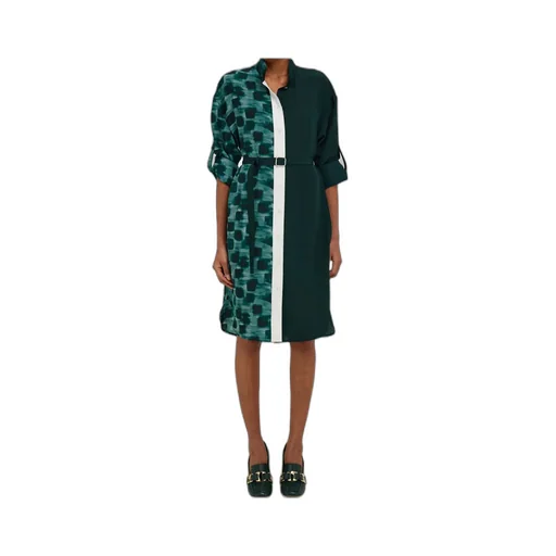 Shirt Dress With Contrasting Prints