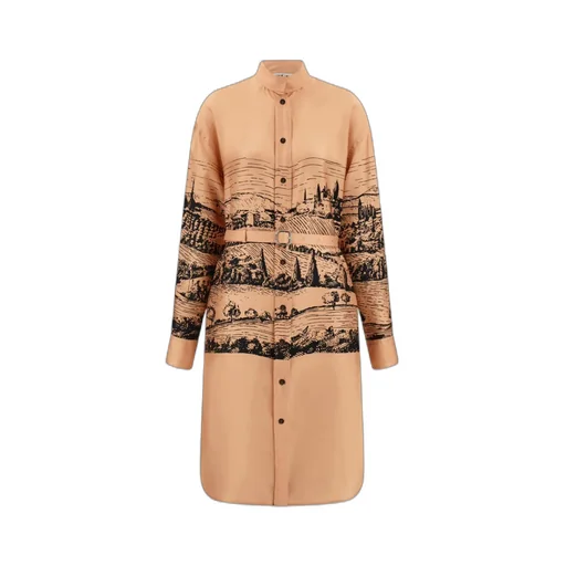 Back To Earth Printed Shirt Dress