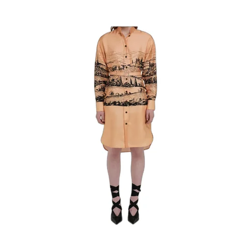Back To Earth Printed Shirt Dress