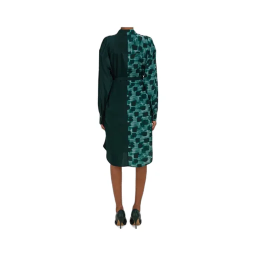 Shirt Dress With Contrasting Prints