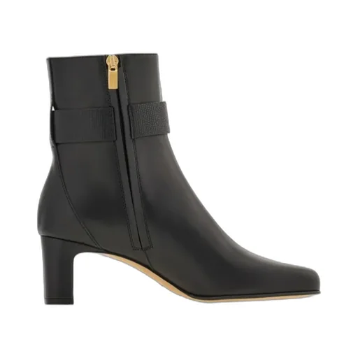 Gancini Ornament Mid Heel Ankle Boot