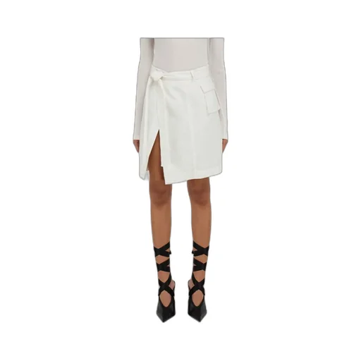 Self-Tied Wrap Midi Skirt