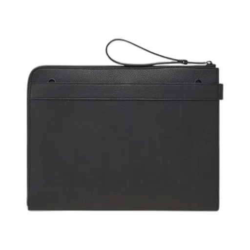 Gancini-Buckled Zip-Up Clutch Bag