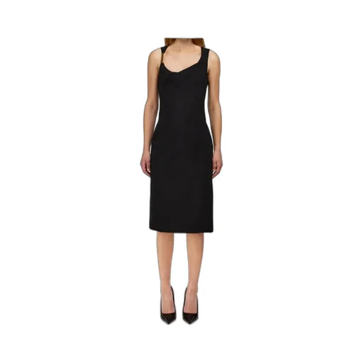 Gathered Neckline Corseted Dress