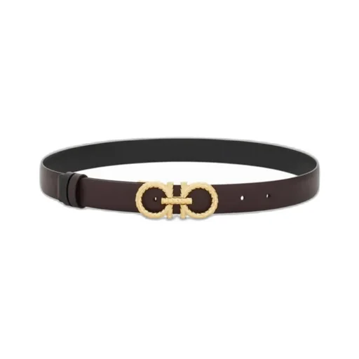 Gancini-Buckle Leather Belt