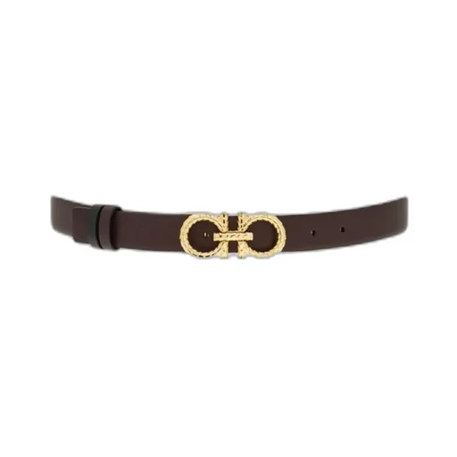 Gancini-Buckle Leather Belt
