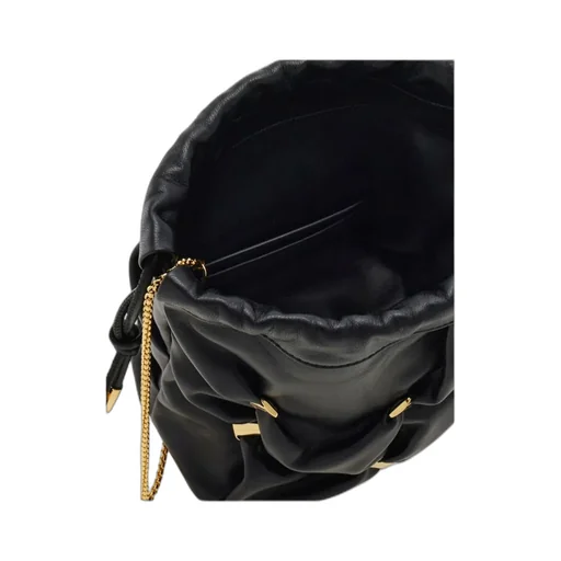 Logo Plaque Mini Drawstring Bucket Bag